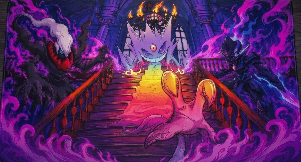 Playmat de Mansión fantasma: Mega Gengar y Darkrai