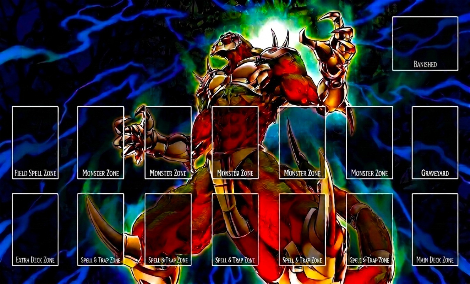 Playmat de Demonio con zonas de juego